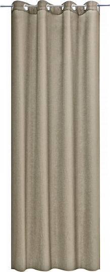 Jemidi24 Κουρτίνα Συσκότισης με Τρουκς Καφέ 140x245εκ.