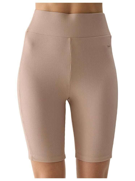 Women's Bike Training Legging High Waisted Beige