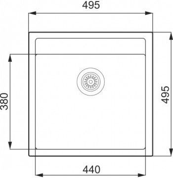 Unixton Drop-In Spüle aus Verbundgranulat B50xT50cm Weiß