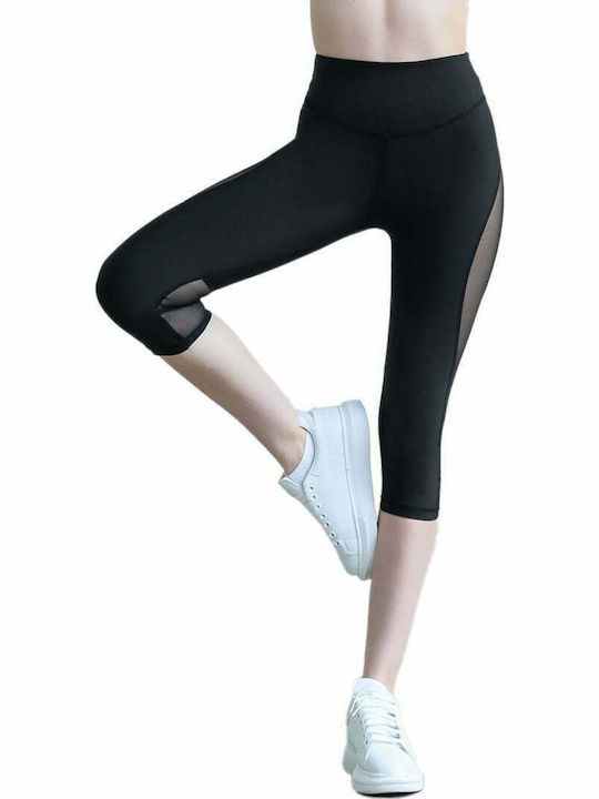 Women's Capri Leggings Firming High Waist Push Up Black