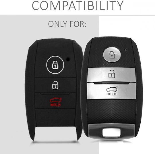 Car Key Case Kia 3 Buttons Silicone Black 43662.01