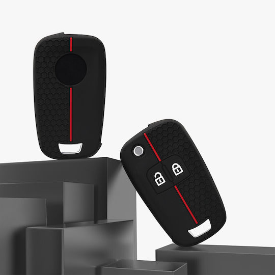 Car Key Cover Cases Opel Chevrolet 2 Buttons Silicone Black 53135.01