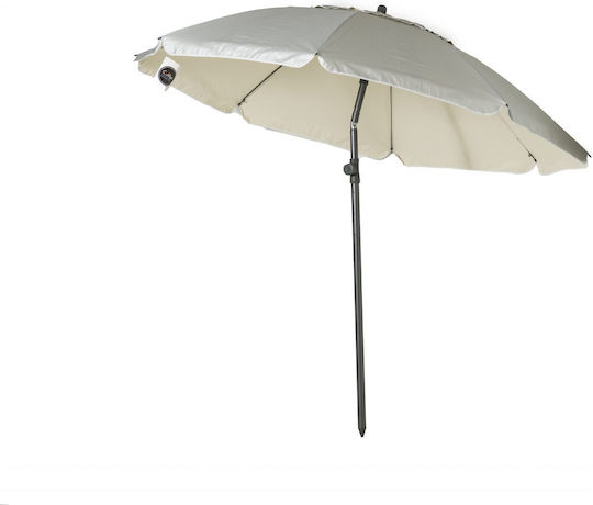 Campo Retro 220 Folding Beach Umbrella Aluminum Diameter 2.2m with UV Protection and Air Vent Blue