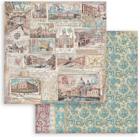 Scrapbooking-Zubehör Χαρτιά 10 Stück 20,3×20,3cm Stamperia Venice City Art