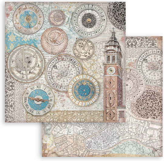 Scrapbooking-Zubehör Χαρτιά 10 Stück 20,3×20,3cm Stamperia Venice City Art