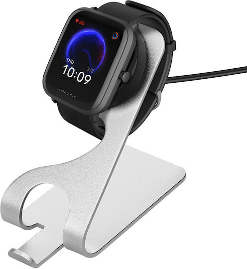 KWmobile Ladegerät für Amazfit Bip U, Amazfit Pop Pro, Amazfit T-Rex Pro Silber