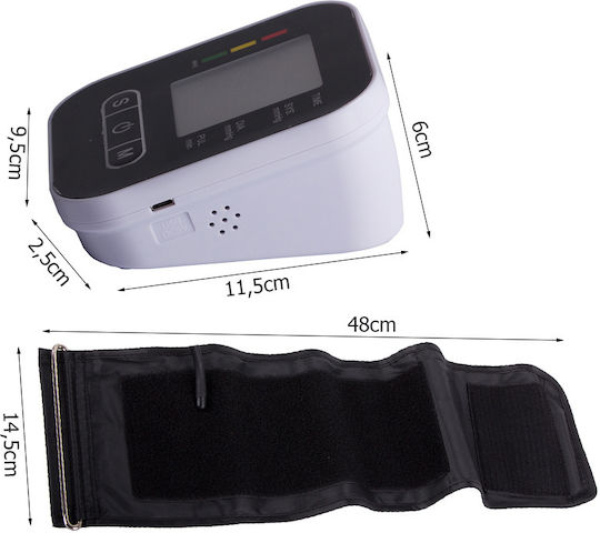 Electronic Arm Blood Pressure Monitor LCD Screen & Arrhythmia Detection Black 5907451350065 Verk Group