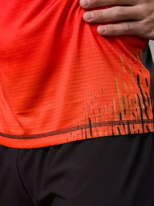 Athletic Short Sleeve Orange Blouse