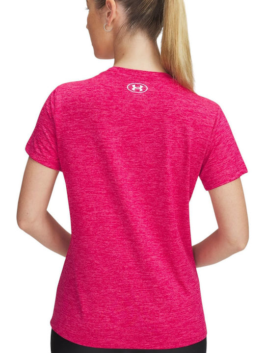 Women's Athletic Blouse Short Sleeve Fast Drying Fuchsia