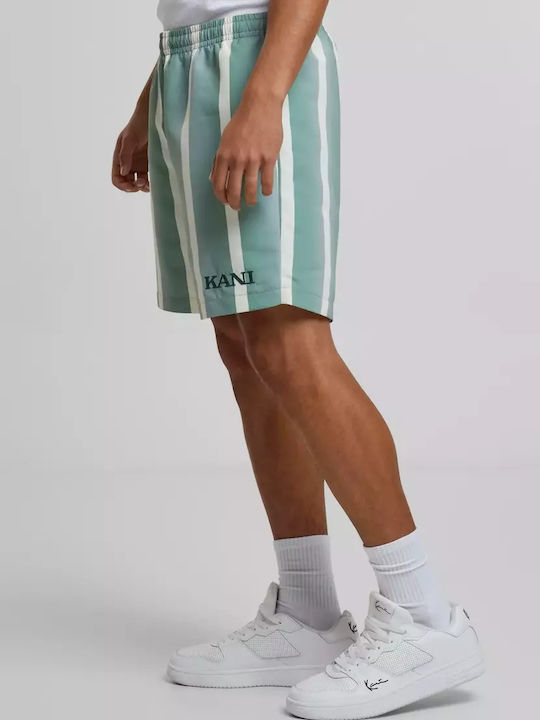 Men's Swimwear Shorts Green/white Striped