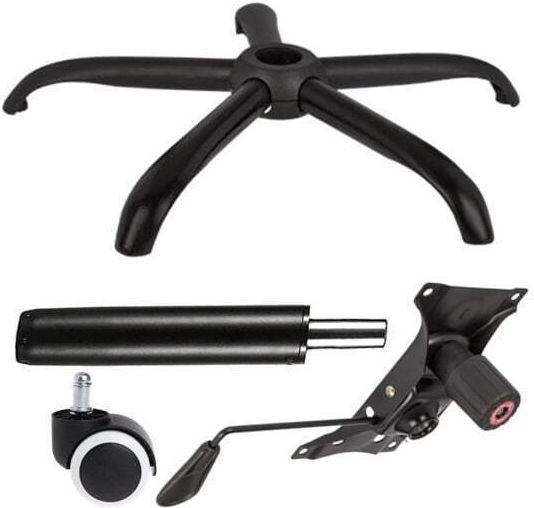 Set for Office Chair Plastic 4 Pieces Black
