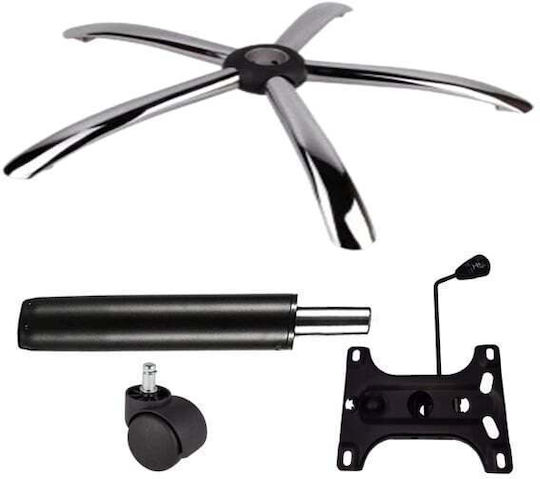 Set for Office Chair Plastic 4 Pieces Black