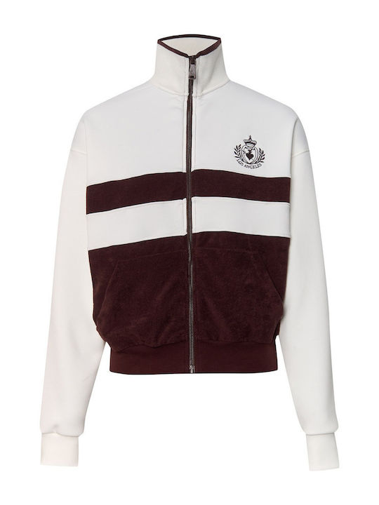 Long Women's Sweatshirt Jacket Brown