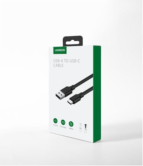 Ugreen US287 USB 2.0 Cable USB-C male - USB-A 60W PD Λευκό 1m 60121
