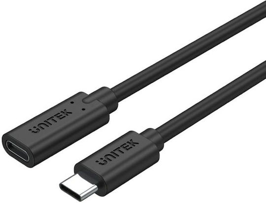 Unitek USB 3.2 Video Cable USB-C Male - USB-C Female 100W PD Black 1.5m C14086BK-1.5M
