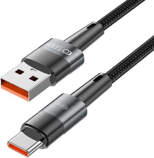 Tech-Protect Ultraboost Braided USB 2.0 Cable USB-C Male - USB-A 66W PD Gray 2m