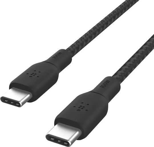 Belkin Braided USB 2.0 Cable USB-C Male - USB-C 100W PD Black 2m CAB014BT2MBK