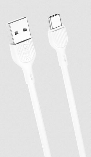XO NB200 USB 2.0 Cable USB-C male - USB-A PD Λευκό 1m 16.005.0139