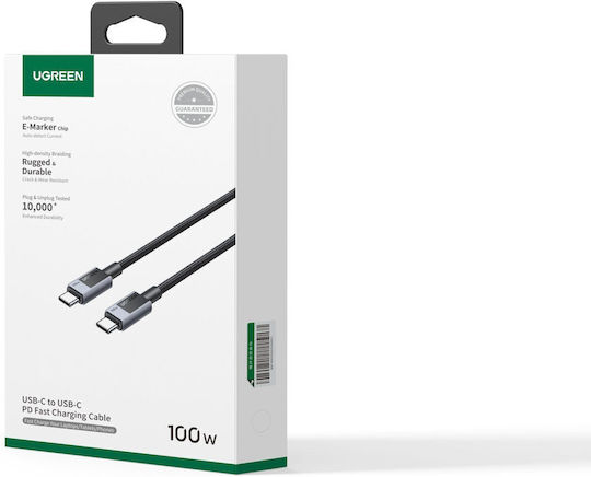 Ugreen USB 2.0 Cable USB-C Male - USB-C 100W PD Black 3m 45065