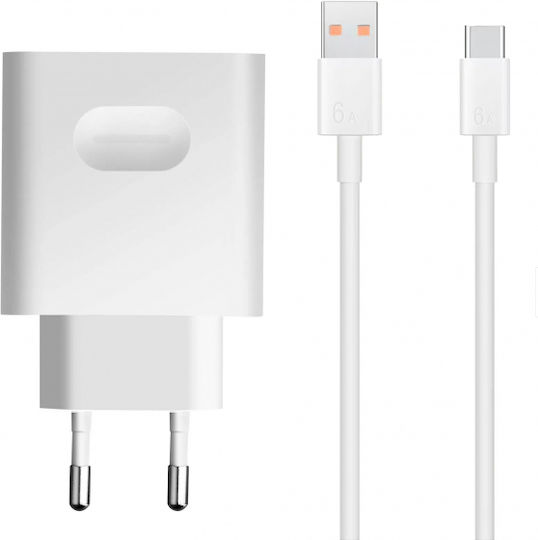 Huawei USB 2.0 Cable USB-C male - USB-A 66W Λευκό 1m 04072004 Bulk