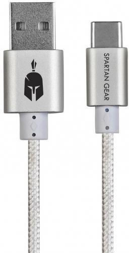 Spartan Gear Braided USB 2.0 Cable USB-C male - USB-A White 2m (SGCUSB02W)