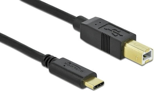DeLock USB 2.0 Cable USB-C male - USB-B Μαύρο 3m 83666
