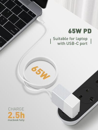Ldnio LC122-C USB 2.0 Kabel USB-C männlich - USB-C 65W PD Weiß 2m