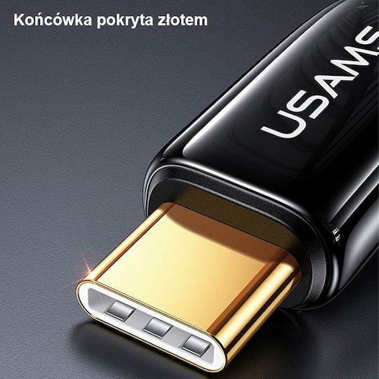 Usams US-SJ581 Braided USB 2.0 Cable USB-C male - USB-C 240W PD Μαύρο 2m SJ581USB01