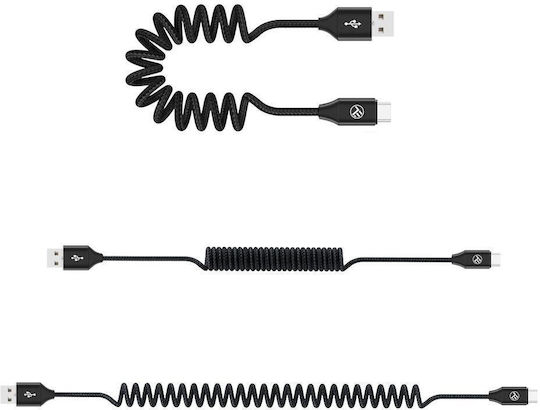 Tellur разтегаем USB към Type-C кабел за данни 3A 1.8м черен