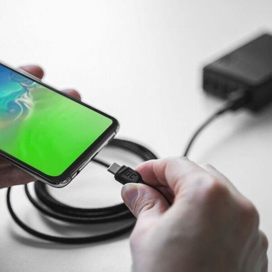 Green Cell PowerStream Braided USB 2.0 Cable USB-C male - USB-A Μαύρο 1.2m KABGC22