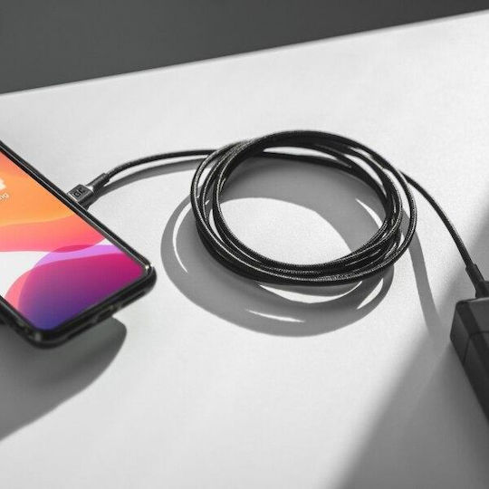 Green Cell PowerStream Braided USB 2.0 Cable USB-C male - USB-C 60W Μαύρο 2m KABGC29