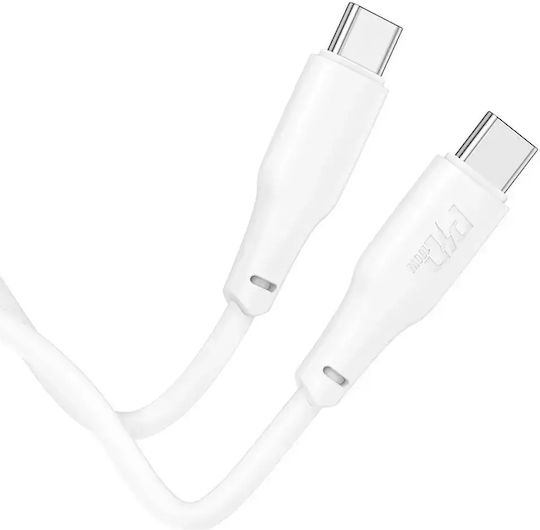 Hoco USB 2.0 Cable USB-C male - USB-C 100W PD Λευκό 1m