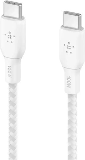 Belkin Braided USB 2.0 Cable USB-C Male - USB-C 100W PD White 2m CAB014BT2MWH