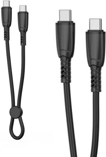 XO NB-Q248B USB 2.0 Cable USB-C Male - USB-C 60W PD Black 0.25m 16.005.0253