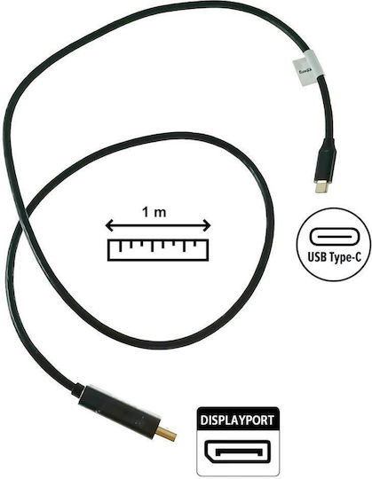 Lanberg USB 3.2 Video Cable USB-C male - DisplayPort Μαύρο 1m CA-CMDP-10CU-0010-BK