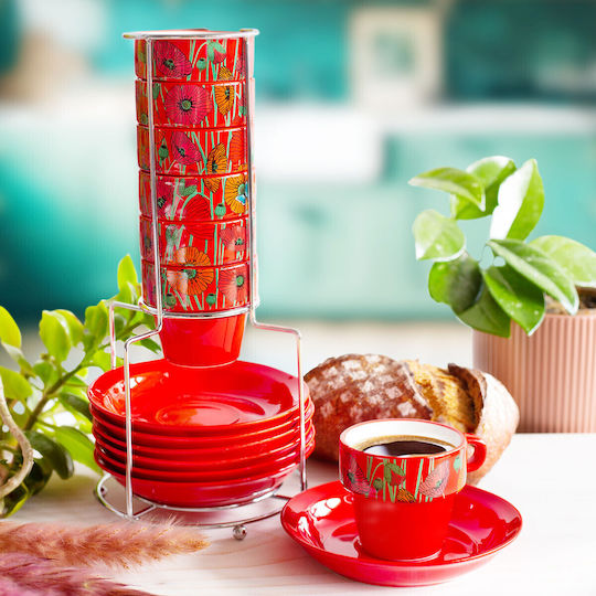 Pylones Set Tassen Espresso Keramik Mehrfarbig 6Stück