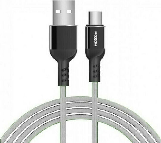 Moxom Braided / Regular USB 2.0 Cable USB-C male - USB-A Γκρι 4m MX-CB44