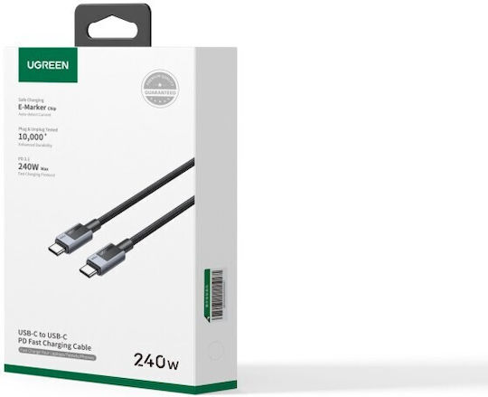 Ugreen USB 2.0 Cable USB-C male - USB-C 240W Γκρι 2m 45068