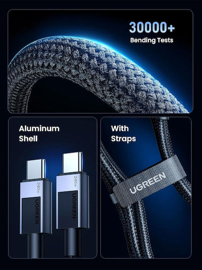 Ugreen USB 2.0 Cable USB-C male - USB-C 240W Γκρι 2m 45068