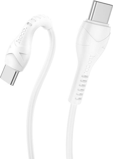 Hoco X37 USB 2.0 Cable USB-C male - USB-C 60W PD Λευκό 1m HC-X37TTWH