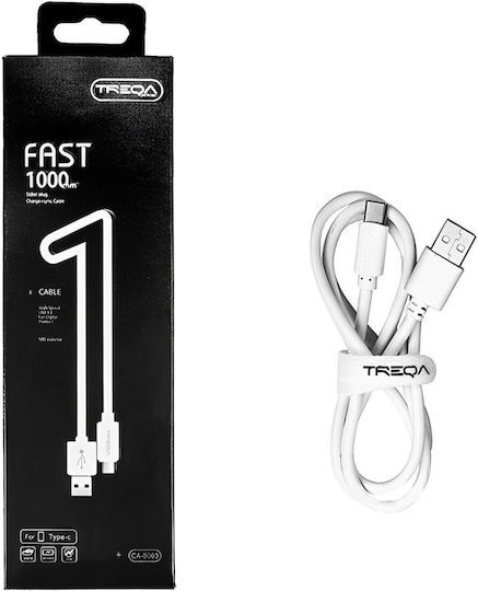 Treqa USB 2.0 Cable USB-C male - USB-A Λευκό 1m CA-8063