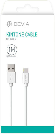 Devia Kintone USB 2.0 Kabel USB Typ-C männlich - USB-A Weiß 1m DVCB-351136