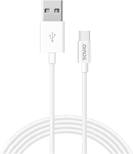 Savio USB 2.0 Cable USB-C male - USB-A Λευκό 1m CL-126