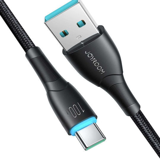 Joyroom Starry Series Cablu USB 2.0 Braided USB-C Masculin - USB-A 100W PD Negru 1m SA32-AC6