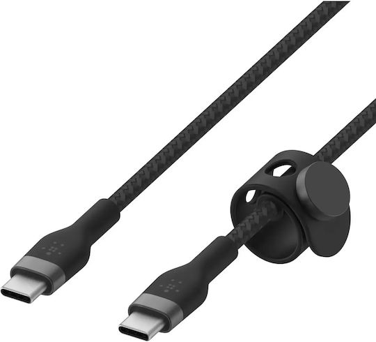 Belkin Geflochtenes USB 2.0 Kabel USB-C männlich - USB-C 60W PD Schwarz 3m CAB011BT3MBK