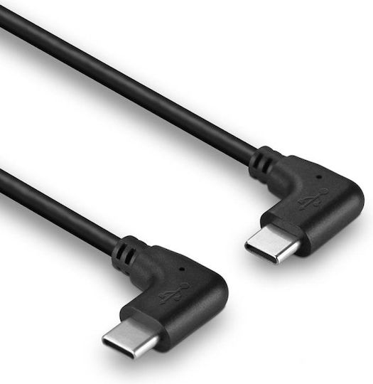 Lindy Angle (90°) USB 2.0 Cable USB-C male - USB-C 60W Μαύρο 1m