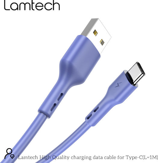 Lamtech USB 2.0 Cable USB-C male - USB-A 18W Μπλε 1m LAM446803