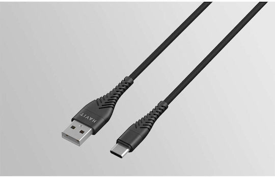 Havit CB707 USB 2.0 Cable USB-C male - USB-A Μαύρο 1m 21.08.0017