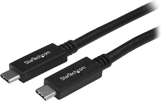 StarTech USB 2.0 Cable USB-C male - USB-C 60W Μαύρο 1m USB31CC1M