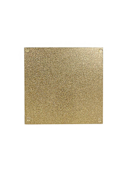 Σουβέρ Γυάλινο 20cm 20x20x0.3cm Χρυσό Kaeming